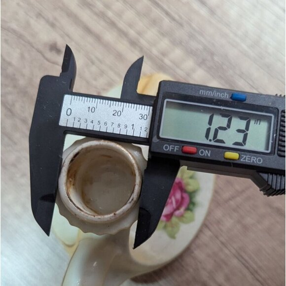 Vintage Ceramic Porcelain Chamberstick Candle Holder With Pink Rose Design ag - Picture 10 of 11